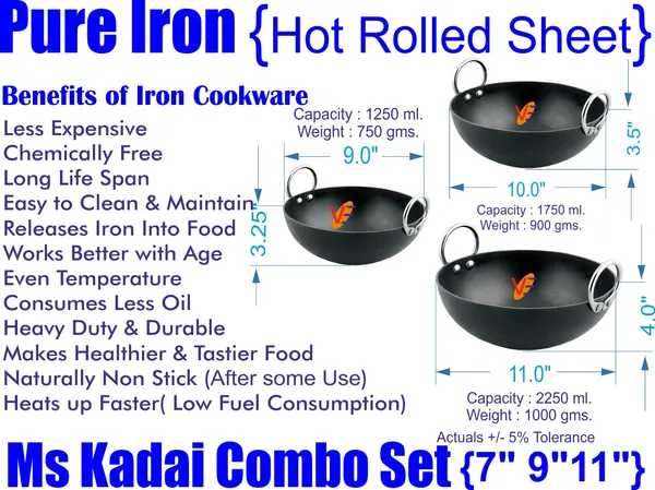 Black__Pure_Iron_/_Loha_Combo_Kadai_Set_Of_3_Pcs_(9"_&_10"_&_11")_2Mm_Thickness_With_Heavy_Base_