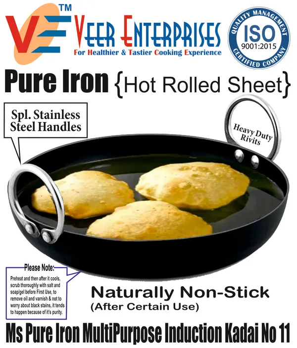 Black__Pure_Iron_Kadhai|__Induction_Compatible_Flat_Bottom_Kadhai(11")_For_Everyday_Use_(2_Litre)_2Mm_Thickness_With_Heavy_Base_