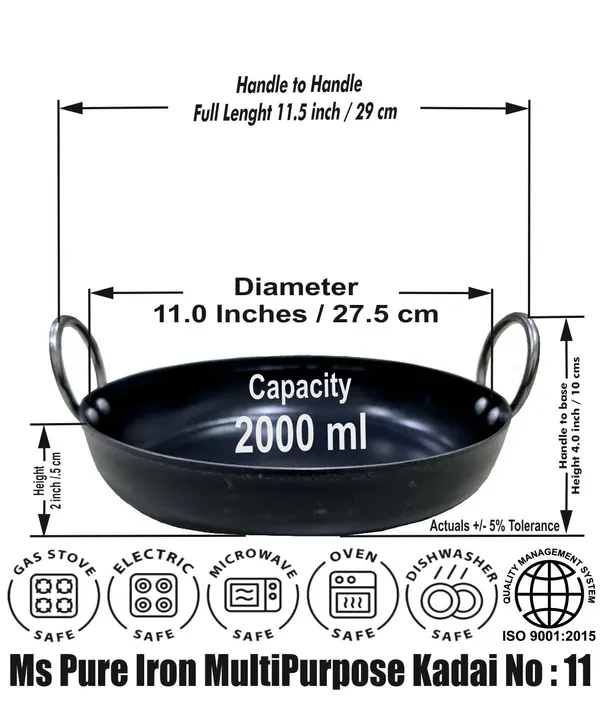 Black__Pure_Iron_Kadhai|__Induction_Compatible_Flat_Bottom_Kadhai(11")_For_Everyday_Use_(2_Litre)_2Mm_Thickness_With_Heavy_Base_
