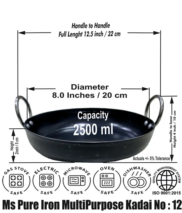 Black_._Pure_Iron_Multi-Purpose_Flat_Bottom_Kadhai_No_12__(2.5_Litre)_2Mm_Thickness_With_Heavy_Base