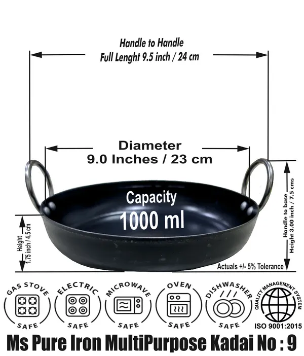 Black_._Pure_Iron_Multi-Purpose_Flat_Bottom_Kadhai_No_9_(1_Litre)_2Mm_Thickness_With_Heavy_Base