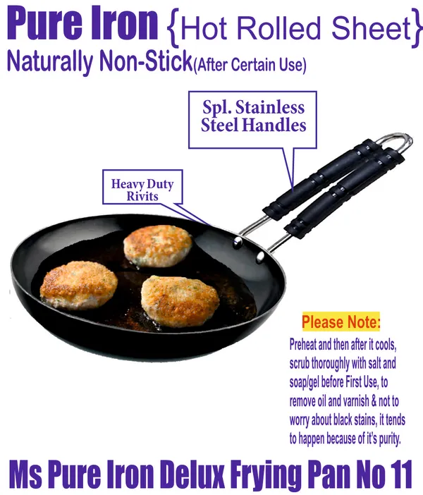 Black___Pure_Iron_/_Loha_Wire_Handle_Fry_Pan_No_11_2Mm_Thickness_With_Heavy_Base