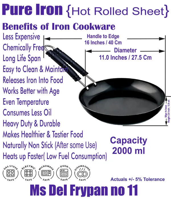 Black___Pure_Iron_/_Loha_Wire_Handle_Fry_Pan_No_11_2Mm_Thickness_With_Heavy_Base