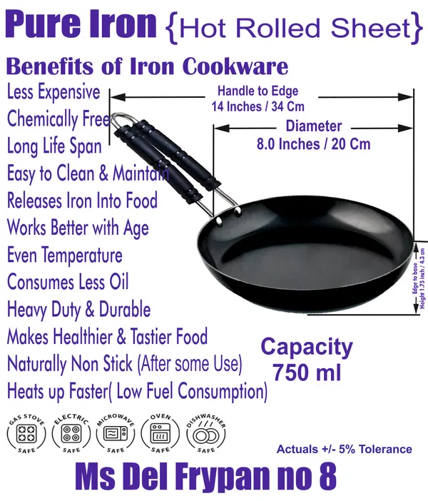 Black___Pure_Iron_/_Loha_Wire_Handle_Fry_Pan_No_8_2Mm_Thickness_With_Heavy_Base