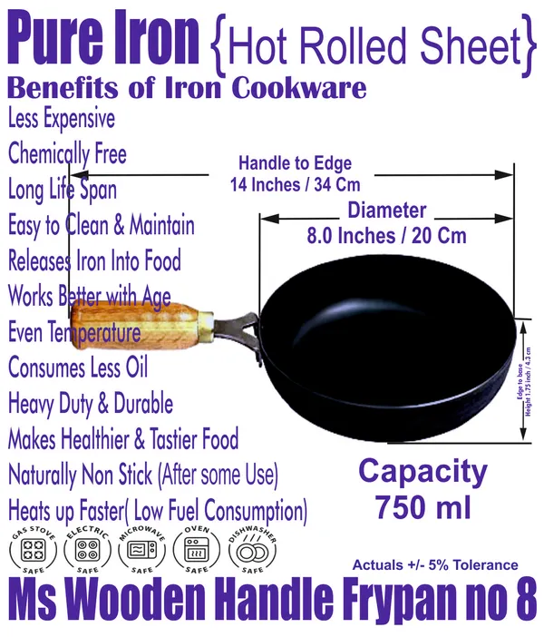 Black___Pure_Iron_/_Loha_Wooden_Handle_Fry_Pan_No_8_2Mm_Thickness_With_Heavy_Base