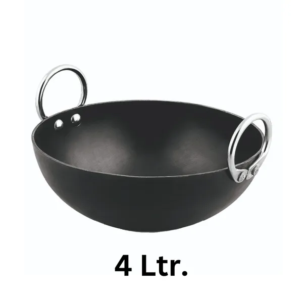 Black__Pure_Iron_Deep_Kadhai_With_Stainless_Steel_Handles_No_13_(4_Litre)_2Mm_Thickness_With_Heavy_Base