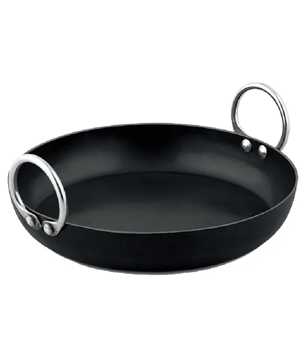 Black_._Pure_Iron_Multi-Purpose_Flat_Bottom_Kadhai_No_9_(1_Litre)_2Mm_Thickness_With_Heavy_Base