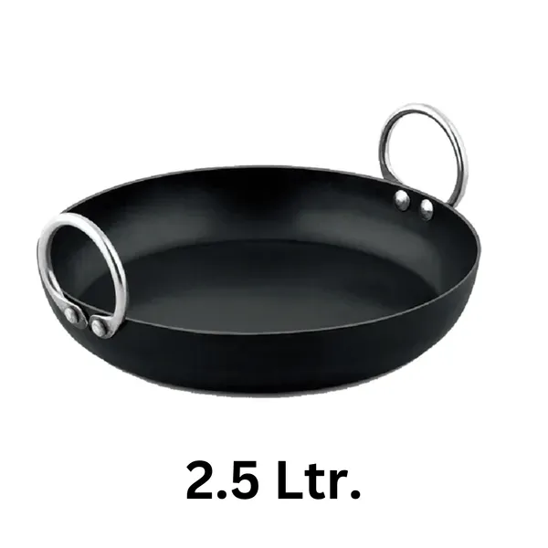 Black_._Pure_Iron_Multi-Purpose_Flat_Bottom_Kadhai_No_12__(2.5_Litre)_2Mm_Thickness_With_Heavy_Base