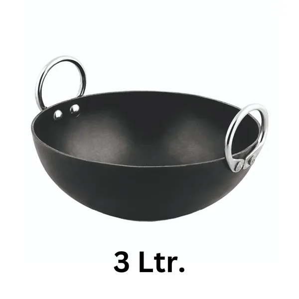 Black__Pure_Iron_Deep_Kadhai_With_Stainless_Steel_Handles_No_12_(3_Litre)_2Mm_Thickness_With_Heavy_Base