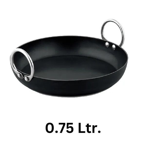 Black_._Pure_Iron_Multi-Purpose_Flat_Bottom_Kadhai_No_8__(0.75_Litre)_2Mm_Thickness_With_Heavy_Base