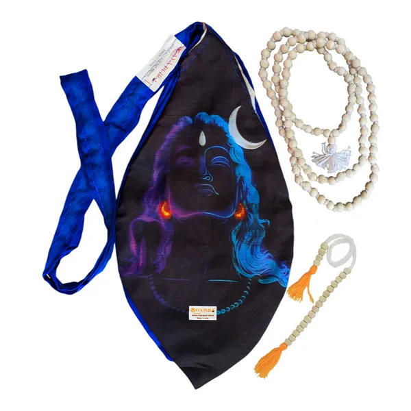 MAYAPURI_Adiyogi_Lord_Shiva_Gomukhi_Japa_Mala_Bag_with_108+1_Beads_Japa_Mala,_Pure_Cotton_Chanting_Bag_with_Zip_Pocket_&_Sakshi_Mala_Counter,_Handcrafted_Beads_Pouch_(Blue,_Pack_of_1)