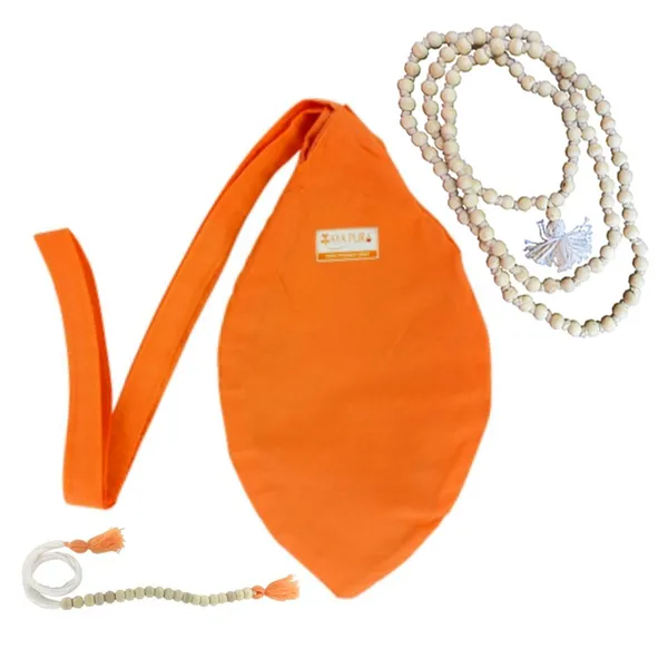 MAYAPURI_Saffron_Bhagwa_Gomaukhi_Japa_Bag_Or_Chanting_Bag_With_108_Beads_Jaap_Mala_and_Sakshi_Mala_Counter