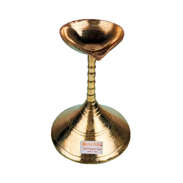 MAYAPURI_Small_Size_Traditional_Brass_Stand_Diya_for_Pooja_|_Handcrafted_Pradip_for_Puja_|_Golden_Oil_Lamp_for_Festivals,_Spiritual_Ceremonies,_and_Home_Decor_|_Ideal_for_Daily_Worship_and_Gifting