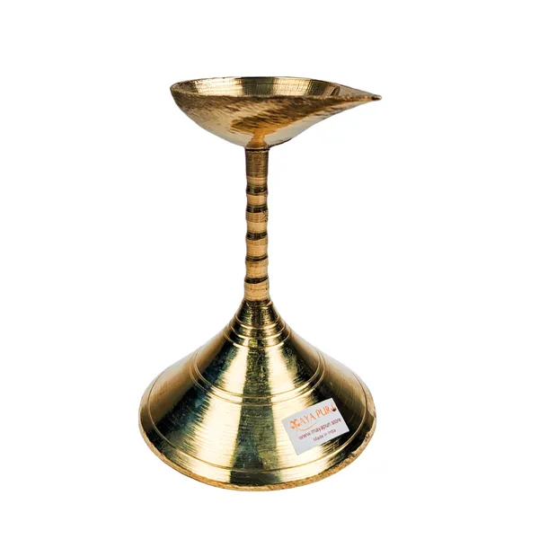 MAYAPURI_Small_Size_Traditional_Brass_Stand_Diya_for_Pooja_|_Handcrafted_Pradip_for_Puja_|_Golden_Oil_Lamp_for_Festivals,_Spiritual_Ceremonies,_and_Home_Decor_|_Ideal_for_Daily_Worship_and_Gifting