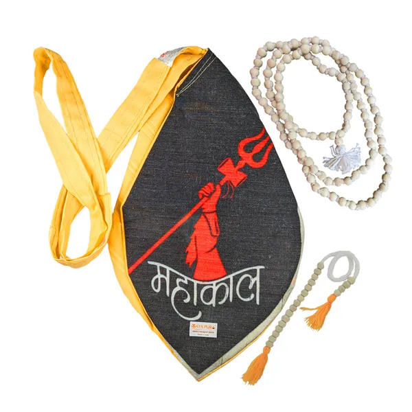 MAYAPURI__Mahakal_Printed_Gomukhi_Chanting_Bag_with_108+1_Beads_Japa_Mala,_Pure_Cotton_Beads_Bag/Japa_Mala_Bag_With_Zip_Pocket,_Sakshi_Mala_Counter,_Pack_Of_1_(Yellow)