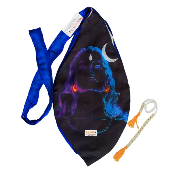 MAYAPURI_Adiyogi_Lord_Shiva_Gomukhi_Japa_Mala_Bag_with_108+1_Beads_Japa_Mala,_Pure_Cotton_Chanting_Bag_with_Zip_Pocket_&_Sakshi_Mala_Counter,_Handcrafted_Beads_Pouch_(Blue,_Pack_of_1)