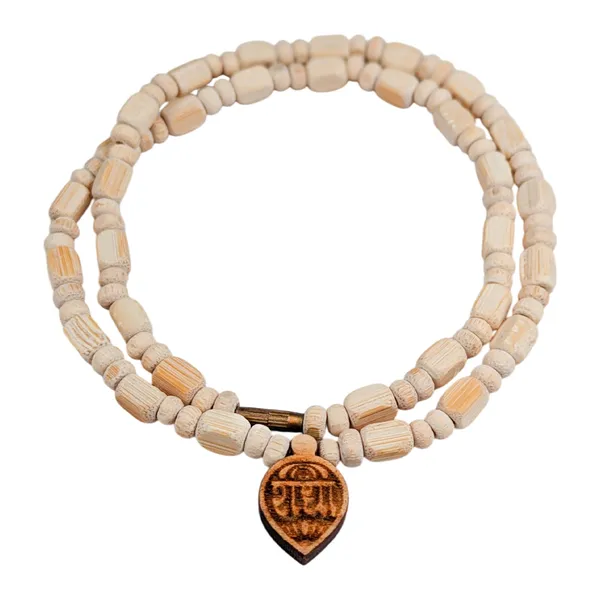 MAYAPURI_Adults_Unisex_Original_Tulsi_Mala_For_Neck_With_Engraved_Design_Radha_Pendant/Locket,_Holy_Basil_Wooden_Necklace_(Pack_of_1)