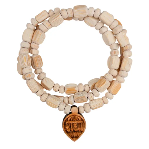 MAYAPURI_Adults_Unisex_Original_Tulsi_Mala_For_Neck_With_Engraved_Design_Radha_Pendant/Locket,_Holy_Basil_Wooden_Necklace_(Pack_of_1)
