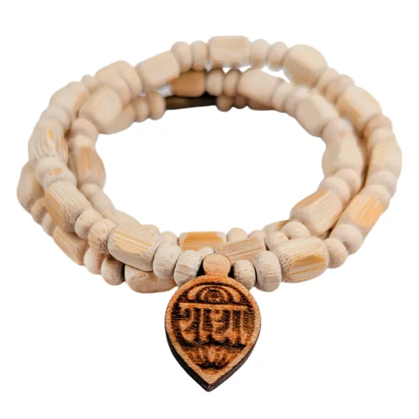 MAYAPURI_Adults_Unisex_Original_Tulsi_Mala_For_Neck_With_Engraved_Design_Radha_Pendant/Locket,_Holy_Basil_Wooden_Necklace_(Pack_of_1)