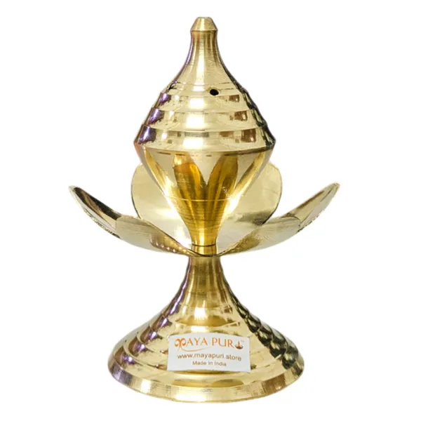 MAYAPURI_Brass_Agarbatti_Stand,_Elegant_Pital_Dhoopdani_Incense_Holder_for_Pooja,_Home_Decor_and_Gifting_(10_cm,_Pack_of_1)