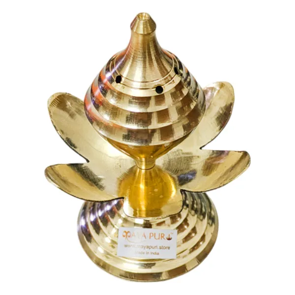 MAYAPURI_Brass_Agarbatti_Stand,_Elegant_Pital_Dhoopdani_Incense_Holder_for_Pooja,_Home_Decor_and_Gifting_(10_cm,_Pack_of_1)