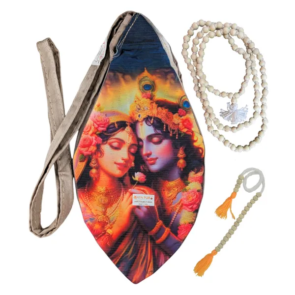 MAYAPURI_Multicolor_Pure_Cottom_Radha_Krishna_Printed_Japa_Mala_Bag,_Chanting_Or_Beads_Bag_with_Zip_Pocket_and_Sakshi_Mala_Counter_(Pack_of_1)