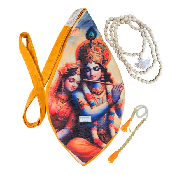 MAYAPURI_Multicolor_Radha_Krishna_Printed_Pure_Cottom_Japa_Mala_Bag,_Chanting_Or_Beads_Bag_with_108+1_beads_Jaap_Mala,_Zip_Pocket_and_Sakshi_Mala_Counter_(Pack_of_1)