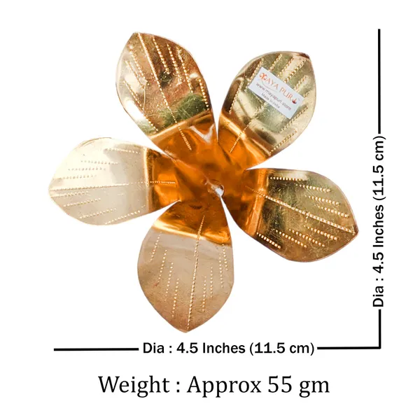 MAYAPURI_Original_Pital_Aam_Patta_or_Pure_Brass_Amra_Pallav/Pooja_Mango_Leaves_for_Daily_Puja_|_Golden_Colour,_Mango_Leaf_Size_4.5x4.5x4.5_inches_(Pack_of_1)