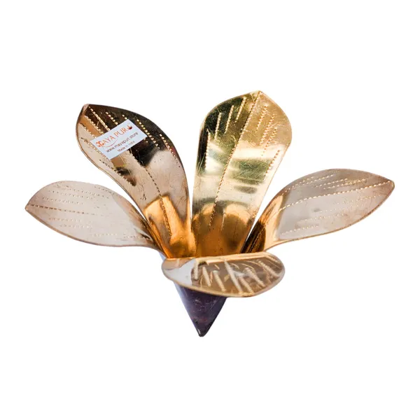 MAYAPURI_Original_Pital_Aam_Patta_or_Pure_Brass_Amra_Pallav/Pooja_Mango_Leaves_for_Daily_Puja_|_Golden_Colour,_Mango_Leaf_Size_4.5x4.5x4.5_inches_(Pack_of_1)