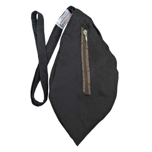 MAYAPURI_Original_Pure_Cotton_Gomukhi_Japa_Mala_Bagwith_108+1_Beads_Japa_Mala/Chanting_Bag_or_Beads_Bag/Jholi/Thole_with_Zip_Pocket_and_Sakshi_Mala_Counter,_Colour;_Black_(Pack_of_1)