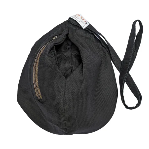 MAYAPURI_Original_Pure_Cotton_Gomukhi_Japa_Mala_Bagwith_108+1_Beads_Japa_Mala/Chanting_Bag_or_Beads_Bag/Jholi/Thole_with_Zip_Pocket_and_Sakshi_Mala_Counter,_Colour;_Black_(Pack_of_1)