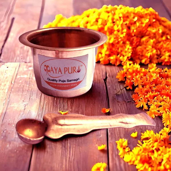 MAYAPURI_Panchpatra_Puja_Set_|_Pure_Copper_Panchpatra_with_Achmani_Spoon_|_Panchapathiram_Uthirani_Achaman_Tarbhana_Pooja_Samagri