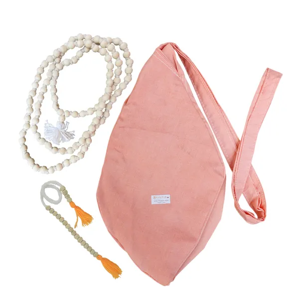 MAYAPURI_Pure_Cotton_Japa_Mala_Bag,_Beads_Or_Chanting_Bag_with_Zip_Pocket_and_Sakshi_Mala_Counter_(Pale_Salmon,_Pack_of_1)