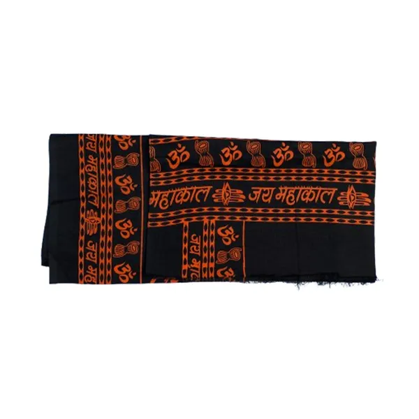 MAYAPURI_Pure_Cotton_Mahakal_Printed_Religious_Chadar,_Cotton_Stole_or_Adults_Unisex_Dupatta_(Black,_Pack_of_1)