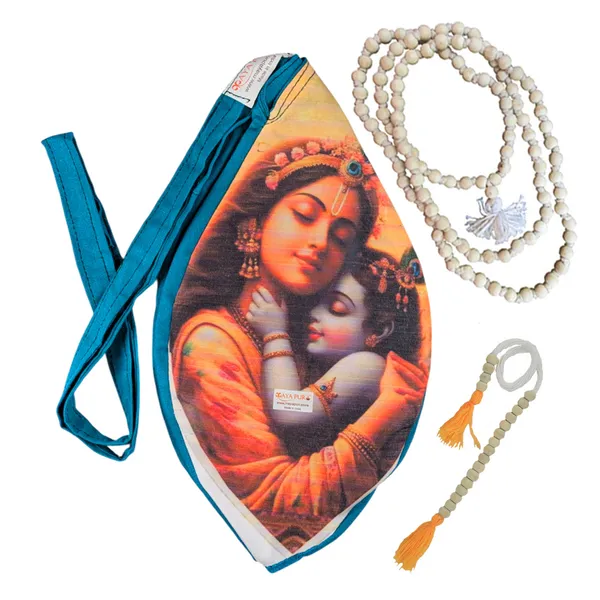 MAYAPURI_Pure_Cotton_Multicolor_Lord_Shree_Krishna_with_Mata_Yashoda_Printed_Japa_Bag,_Beads_Bag_or_Chanting_Bag_with_Zip_Pocket_and_Sakshi_Mala_Counter_(Pack_of_1)