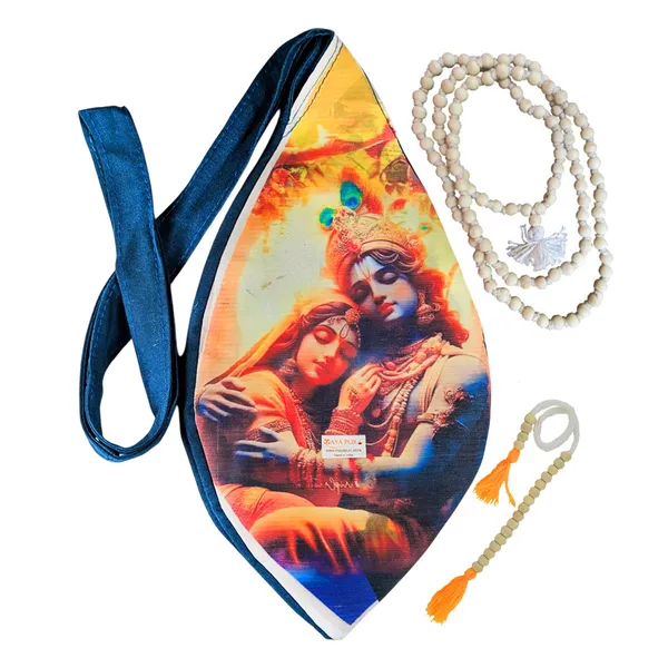 MAYAPURI_Radha_Krishna_Printed_Multicolor_Pure_Cottom_Japa_Mala_Bag,_Chanting_Or_Beads_Bag_with_108+1_Beads_Jaap_Mala,_Zip_Pocket_and_Sakshi_Mala_Counter_(Pack_of_1)