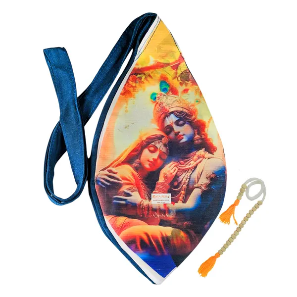 MAYAPURI_Radha_Krishna_Printed_Multicolor_Pure_Cottom_Japa_Mala_Bag,_Chanting_Or_Beads_Bag_with_108+1_Beads_Jaap_Mala,_Zip_Pocket_and_Sakshi_Mala_Counter_(Pack_of_1)