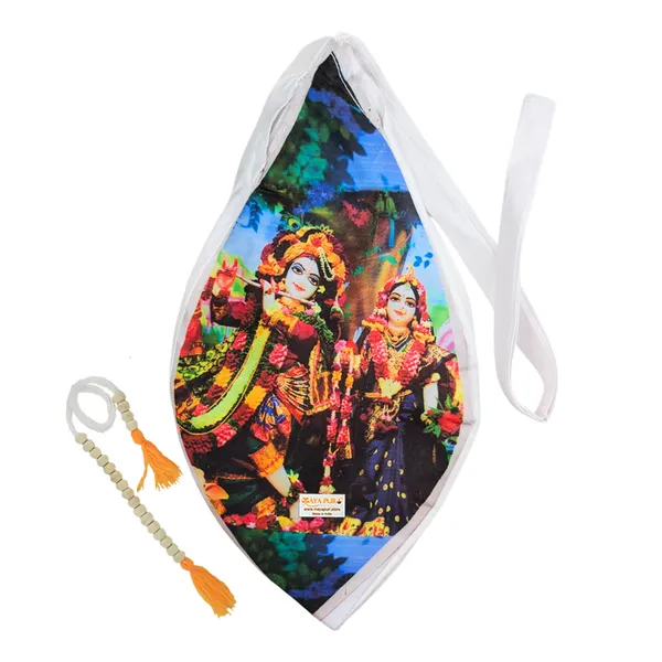 MAYAPURI_Radha_Krishna_Printed_Pure_Cotton_Gomukhi_Japa_Mala_Bag_Zip_Pocket,_Chanting_Bag_or_Beads_Bag_with_108_Beads_Japa_Mala_and_Sakshi_Mala_Counter_(Pack_of_1)