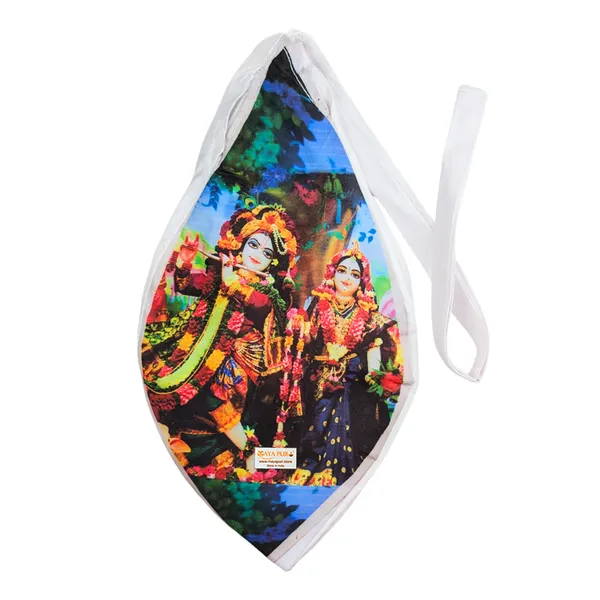 MAYAPURI_Radha_Krishna_Printed_Pure_Cotton_Gomukhi_Japa_Mala_Bag,_Chanting_Bag_or_Beads_Bag_with_Sakshi_Mala_Counter_and_Zip_Pocket,_Pack_of_1