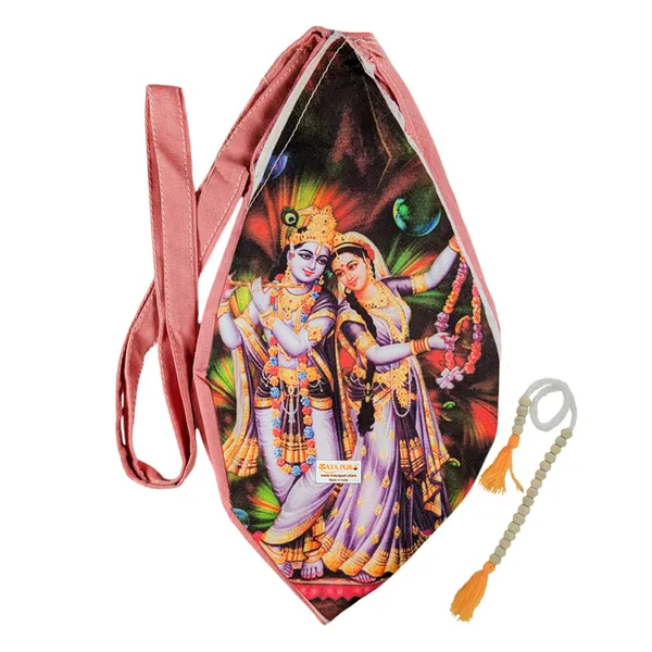 MAYAPURI_Radha_Krishna_Printed_Pure_Cotton_Gomukhi_Japa_Mala_Bag_with_108_+_1_Beads_Japa_Mala,_Chanting_Bag_or_Beads_Bag_with_Zip_Pocket_and_Sakshi_Mala_Counter,_Pack_of_1