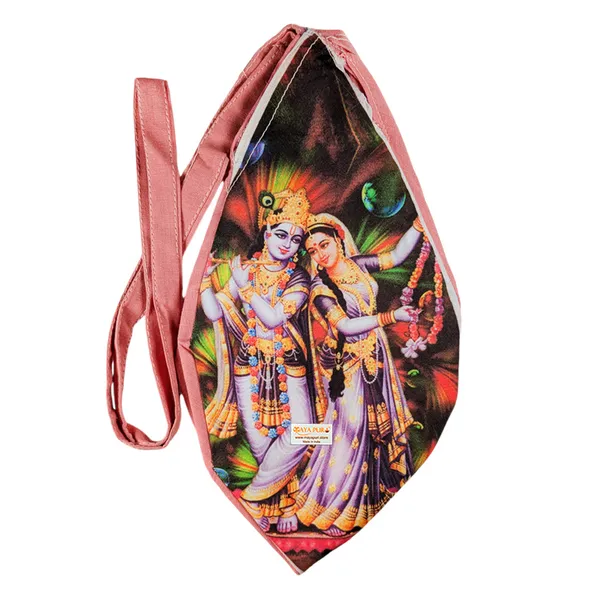 MAYAPURI_Radha_Krishna_Printed_Pure_Cotton_Gomukhi_Japa_Mala_Bag_with_108_+_1_Beads_Japa_Mala,_Chanting_Bag_or_Beads_Bag_with_Zip_Pocket_and_Sakshi_Mala_Counter,_Pack_of_1