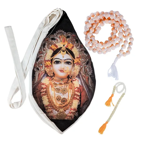MAYAPURI_Radha_Rani_Printed_Pure_Cotton_Gomukhi_Japa_Mala_Bag_with_108+1_Beads_Japa_Mala,_Beads_Bag_or_Chanting_Bag_with_Zip_Pocket_and_Sakshi_Mala_Counter,_Pack_of_1