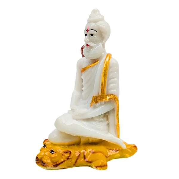 MAYAPURI_Solid_PVC_Loknath_Baba_Idol_Statue,_Lokenath_Brahmyachari_Murti_for_Pooja_Home_Temple,_Office_Entrance_Decor_(Height_:_7_Inches)_(White)