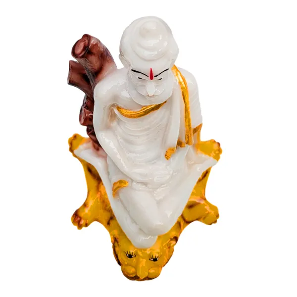 MAYAPURI_Solid_PVC_Loknath_Baba_Idol_Statue,_Lokenath_Brahmyachari_Murti_for_Pooja_Home_Temple,_Office_Entrance_Decor_(Height_:_7_Inches)_(White)