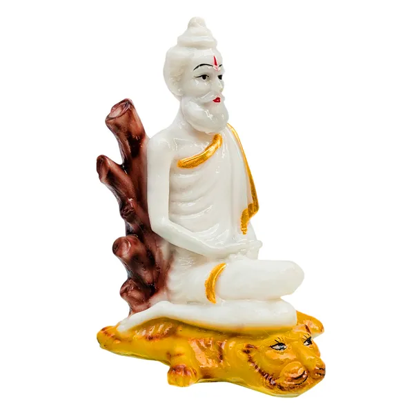 MAYAPURI_Solid_PVC_Loknath_Baba_Idol_Statue,_Lokenath_Brahmyachari_Murti_for_Pooja_Home_Temple,_Office_Entrance_Decor_(Height_:_7_Inches)_(White)