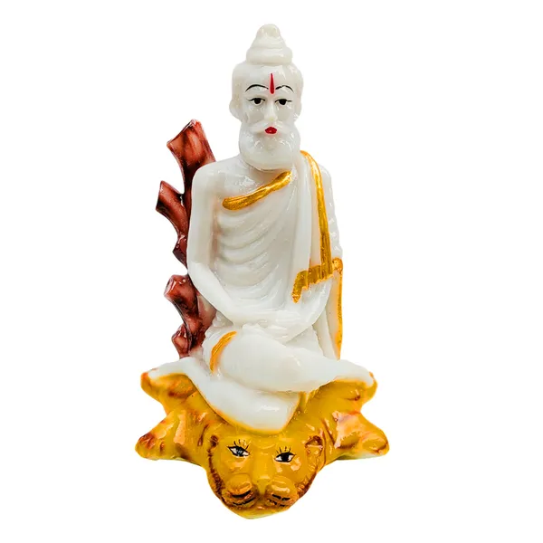 MAYAPURI_Solid_PVC_Loknath_Baba_Idol_Statue,_Lokenath_Brahmyachari_Murti_for_Pooja_Home_Temple,_Office_Entrance_Decor_(Height_:_7_Inches)_(White)