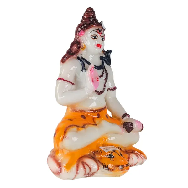 MAYAPURI_Solid_PVC_Lord_Shiva_Shiv_Ji_Statue_-_Mahadev_Maheshwar_Bholenath_Murti_for_Pooja_Home_Temple_or_Office_Decor,_(6.5_Inches_Height,_White)