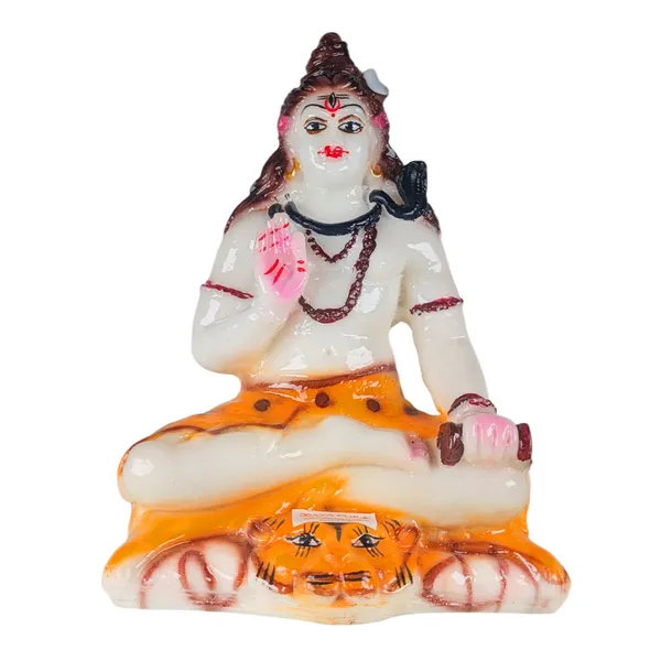 MAYAPURI_Solid_PVC_Lord_Shiva_Shiv_Ji_Statue_-_Mahadev_Maheshwar_Bholenath_Murti_for_Pooja_Home_Temple_or_Office_Decor,_(6.5_Inches_Height,_White)