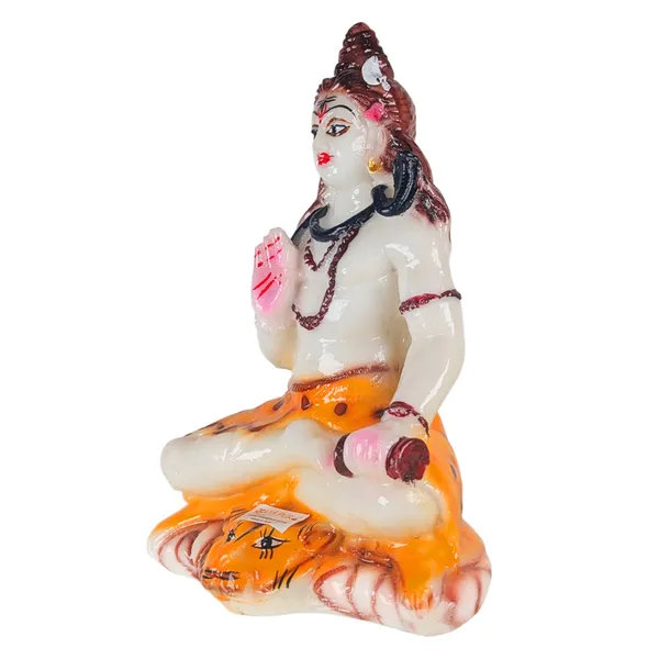 MAYAPURI_Solid_PVC_Lord_Shiva_Shiv_Ji_Statue_-_Mahadev_Maheshwar_Bholenath_Murti_for_Pooja_Home_Temple_or_Office_Decor,_(6.5_Inches_Height,_White)