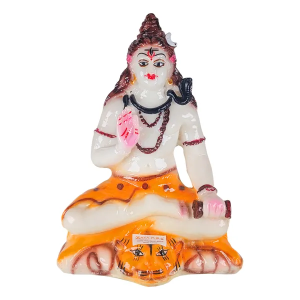 MAYAPURI_Solid_PVC_Lord_Shiva_Shiv_Ji_Statue_-_Mahadev_Maheshwar_Bholenath_Murti_for_Pooja_Home_Temple_or_Office_Decor,_(6.5_Inches_Height,_White)